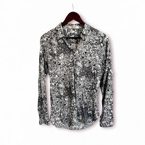 Sandro Button Down Dress Marble Print Shirt